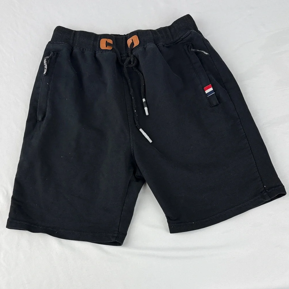 Zara Black Athletic Shorts with Drawstring and Pockets